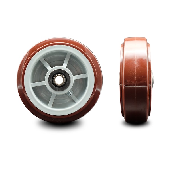 SCC - 6" Poly on Polyolefin Wheel Only w/Roller Bearing - 1/2" Bore-750 lbs Cpty